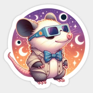 Possum watching total eclipse Sticker